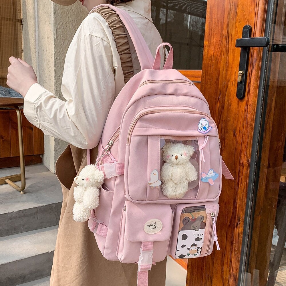 pink backpack bag