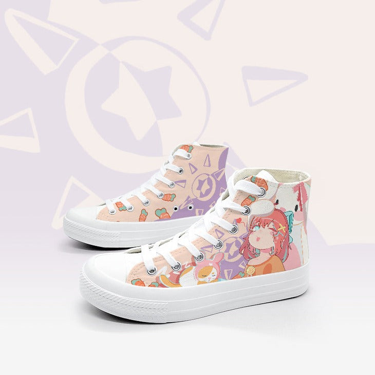 Japanese Kawaii Girl Bunny Carrots Women's Sneakers Trainers - Kawaiies - Adorable - Cute - Plushies - Plush - Kawaii