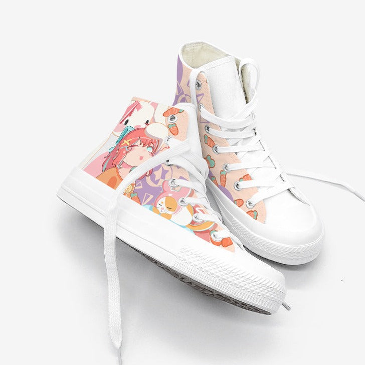 Japanese Kawaii Girl Bunny Carrots Women's Sneakers Trainers - Kawaiies - Adorable - Cute - Plushies - Plush - Kawaii