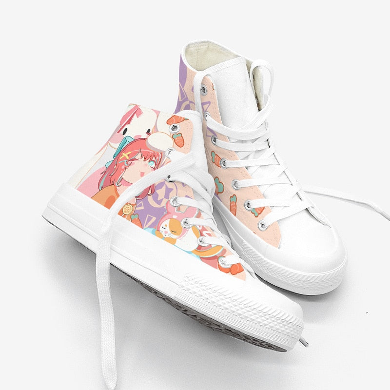 Japanese Kawaii Girl Bunny Carrots Women's Sneakers Trainers - Kawaiies - Adorable - Cute - Plushies - Plush - Kawaii