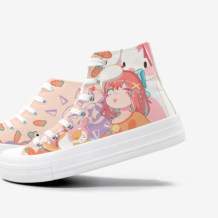 Japanese Kawaii Girl Bunny Carrots Women's Sneakers Trainers - Kawaiies - Adorable - Cute - Plushies - Plush - Kawaii