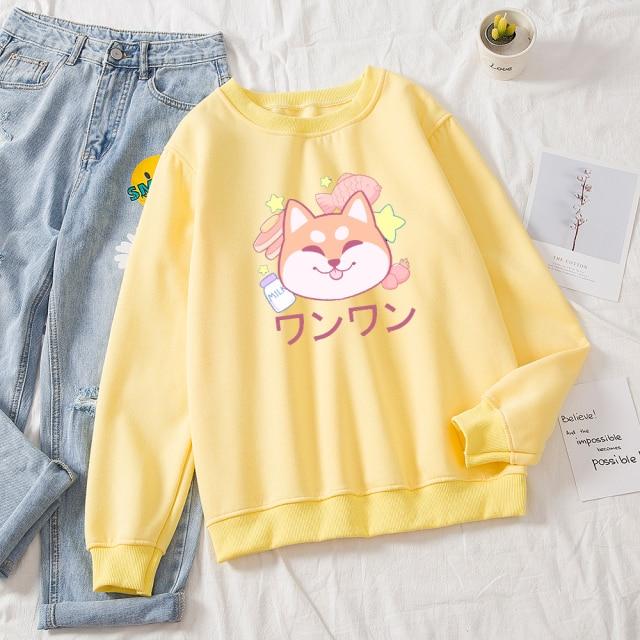 Japanese Kawaii Shiba Sweatshirt - Kawaiies - Adorable - Cute - Plushies - Plush - Kawaii