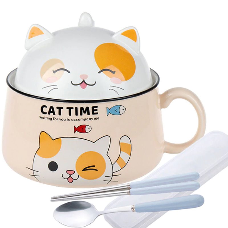 Japanese Kawaiies Instant Noodles Cat Bowl - Kawaiies - Adorable - Cute - Plushies - Plush - Kawaii