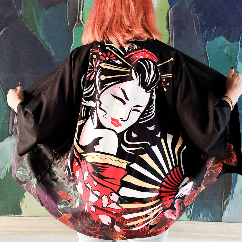 Japanese Art Fancy Kimono Cardigan Robe Short - Kawaiies - Adorable - Cute - Plushies - Plush - Kawaii