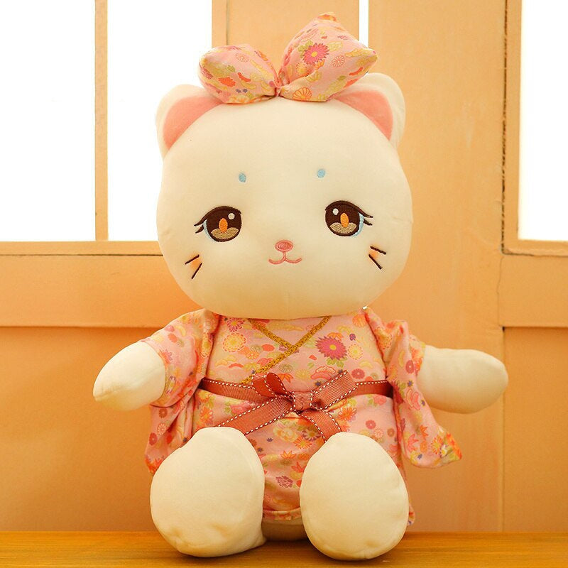 Japanese Kimono White Cat Plushie - Kawaiies - Adorable - Cute - Plushies - Plush - Kawaii