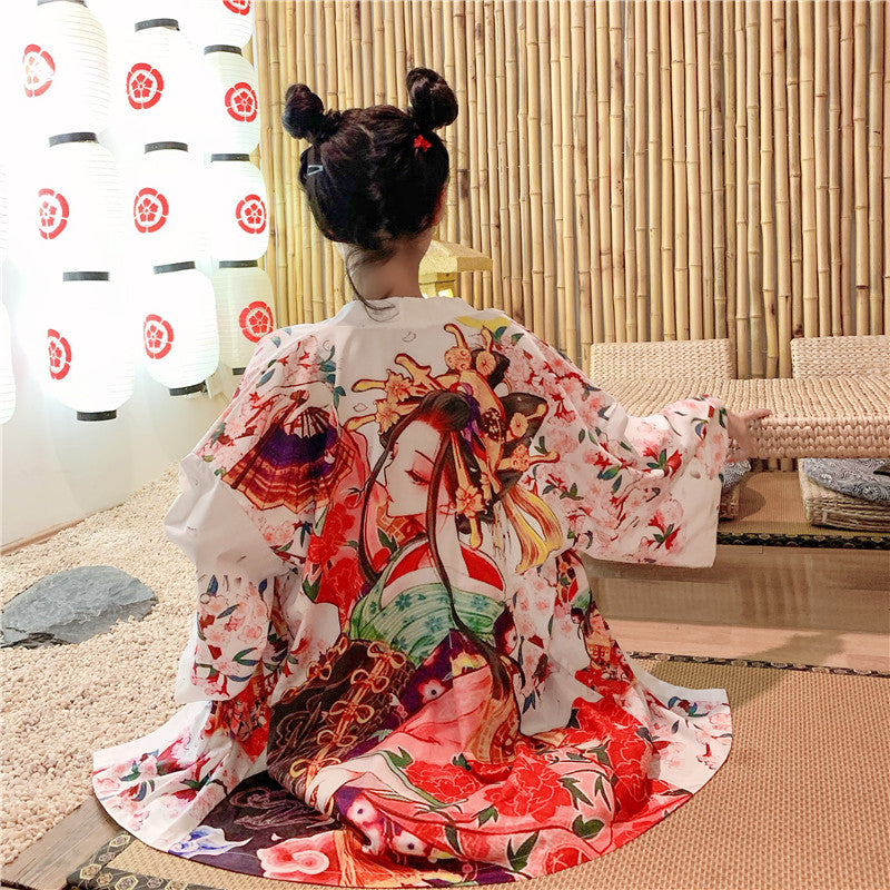 Japanese Lady Sakura Women Kimono Robe Cardigan - Kawaiies - Adorable - Cute - Plushies - Plush - Kawaii