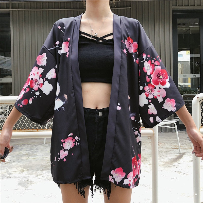 Japanese Lady with Tsubaki Flowers Kimono - Kawaiies - Adorable - Cute - Plushies - Plush - Kawaii