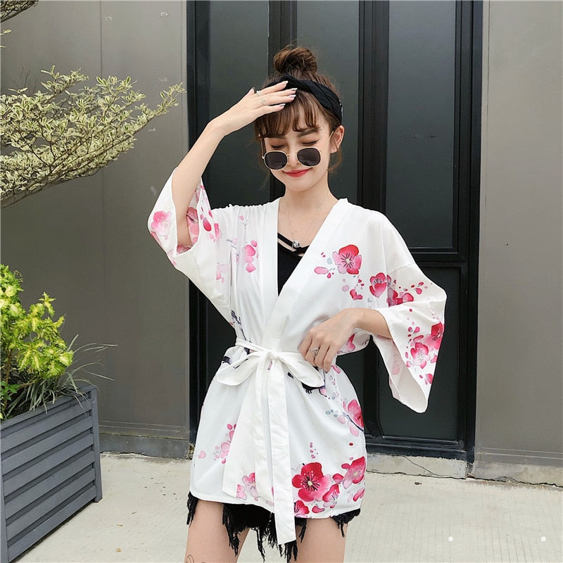 Japanese Lady with Tsubaki Flowers Kimono - Kawaiies - Adorable - Cute - Plushies - Plush - Kawaii