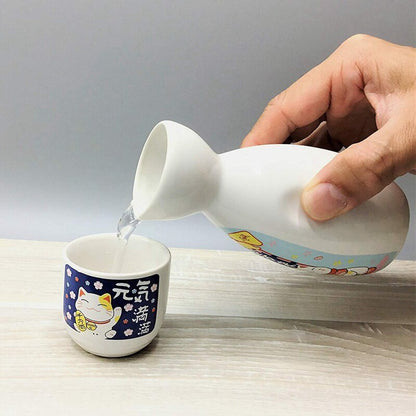 Japanese Lucky Cat Ceramic Sake Set - Kawaiies - Adorable - Cute - Plushies - Plush - Kawaii