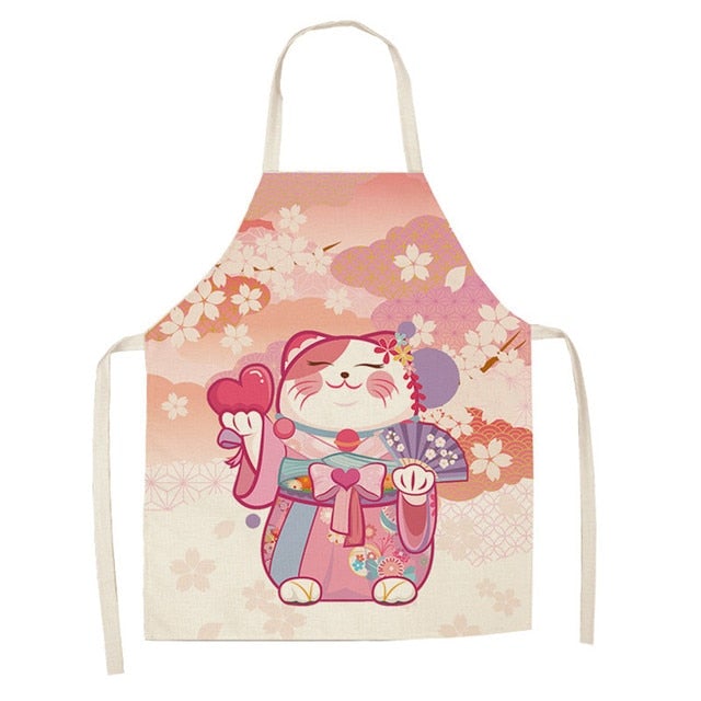 Japanese Lucky Cat Cotton Apron - Kawaiies - Adorable - Cute - Plushies - Plush - Kawaii