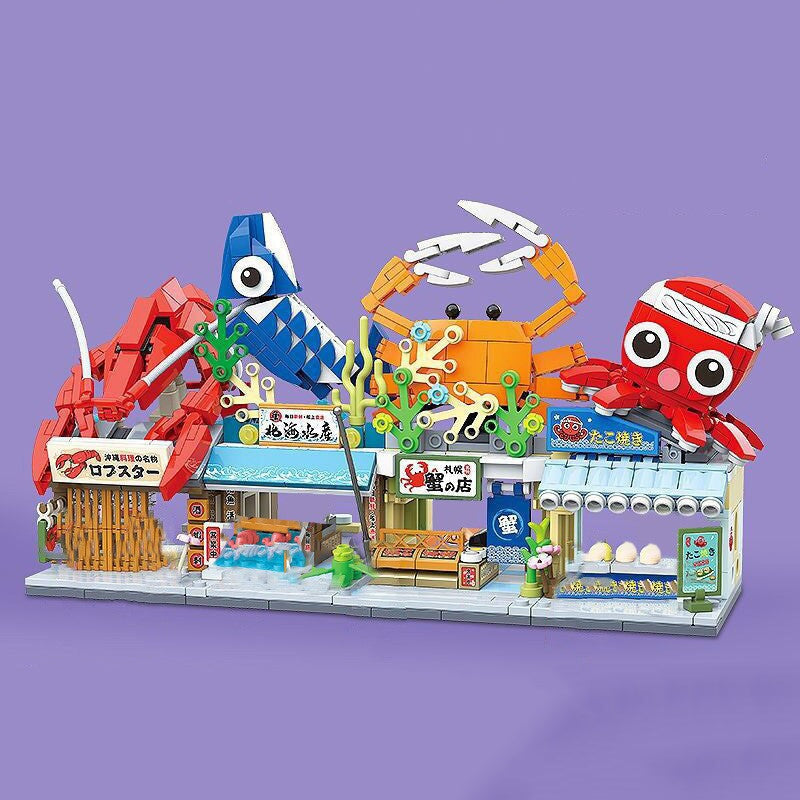Japanese Micro Seafood Street Stalls Building Sets - Kawaiies - Adorable - Cute - Plushies - Plush - Kawaii