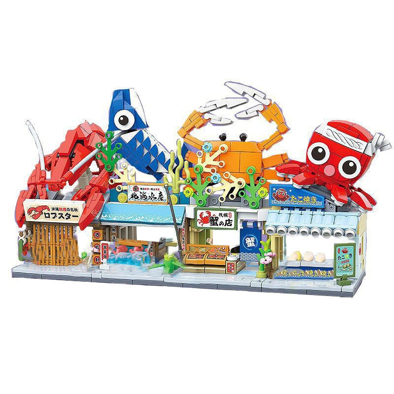 Japanese Micro Seafood Street Stalls Building Sets - Kawaiies - Adorable - Cute - Plushies - Plush - Kawaii