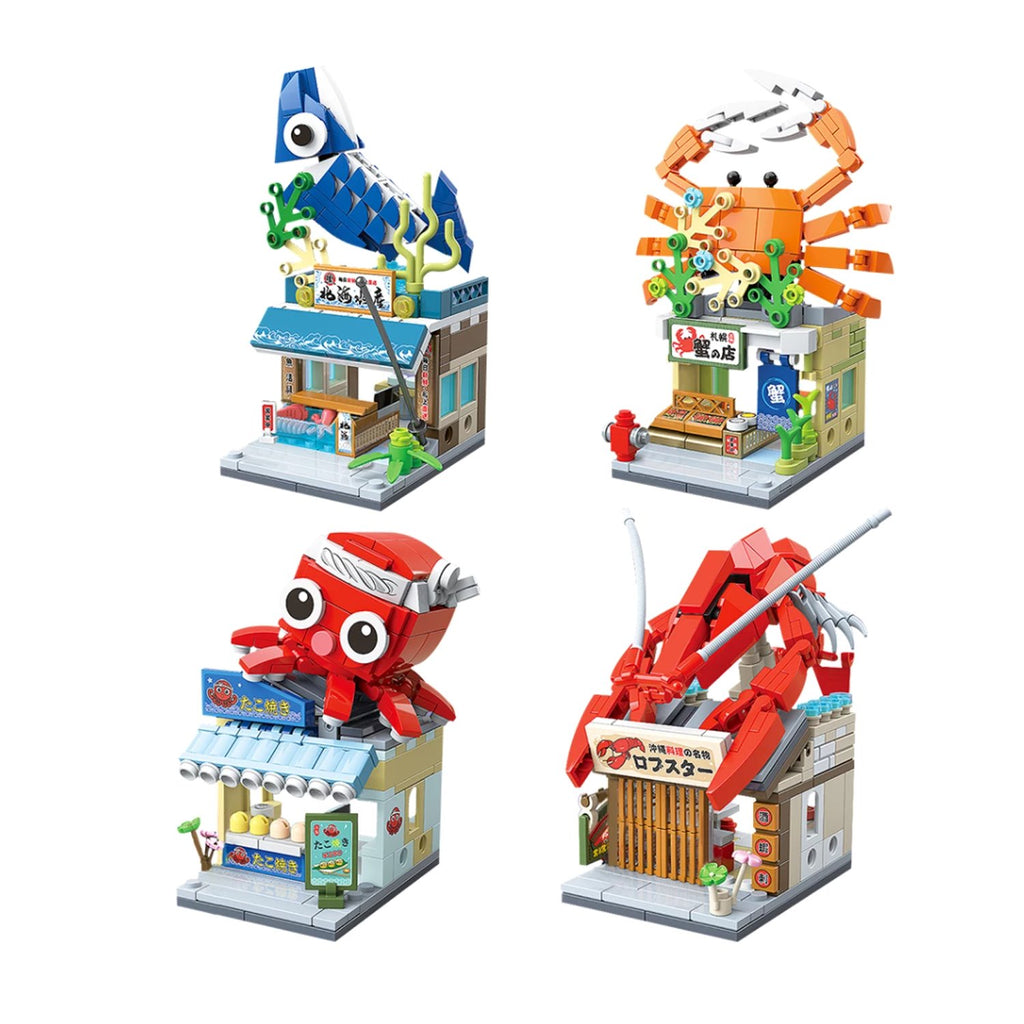 Japanese Micro Seafood Street Stalls Building Sets - Kawaiies - Adorable - Cute - Plushies - Plush - Kawaii