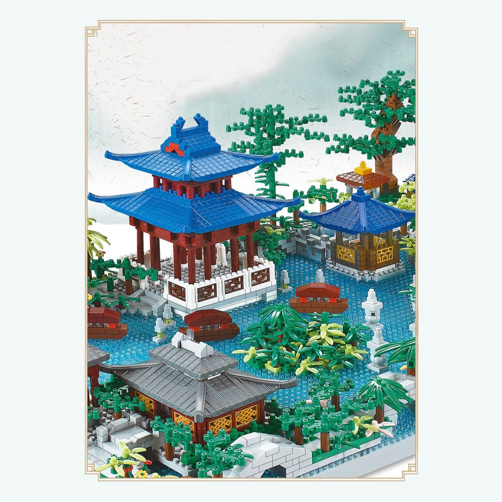 Japanese Pagoda Temples Lake Village Nano Building Set - Kawaiies - Adorable - Cute - Plushies - Plush - Kawaii