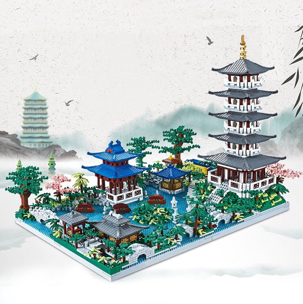 Japanese Pagoda Temples Lake Village Nano Building Set - Kawaiies - Adorable - Cute - Plushies - Plush - Kawaii