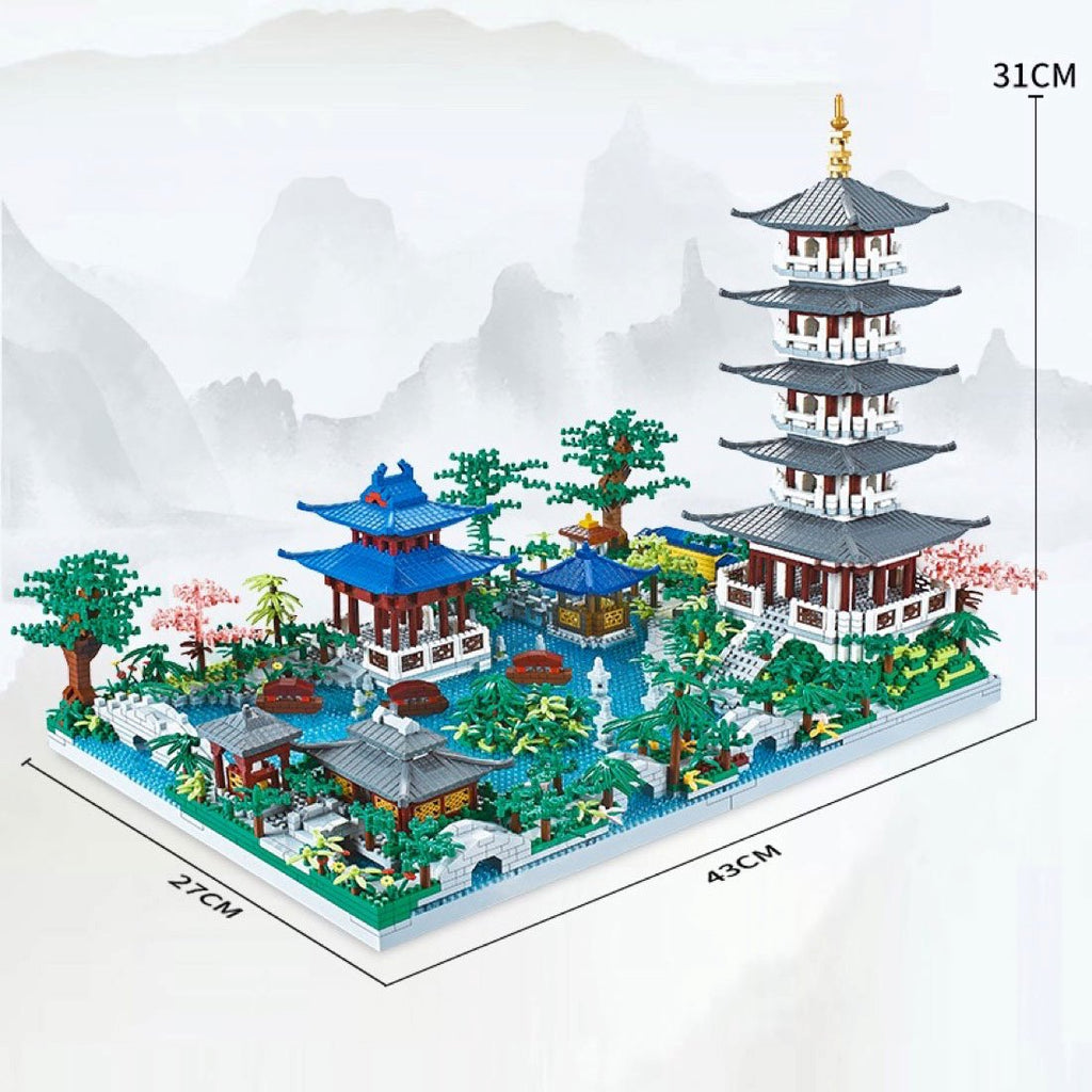 Japanese Pagoda Temples Lake Village Nano Building Set - Kawaiies - Adorable - Cute - Plushies - Plush - Kawaii