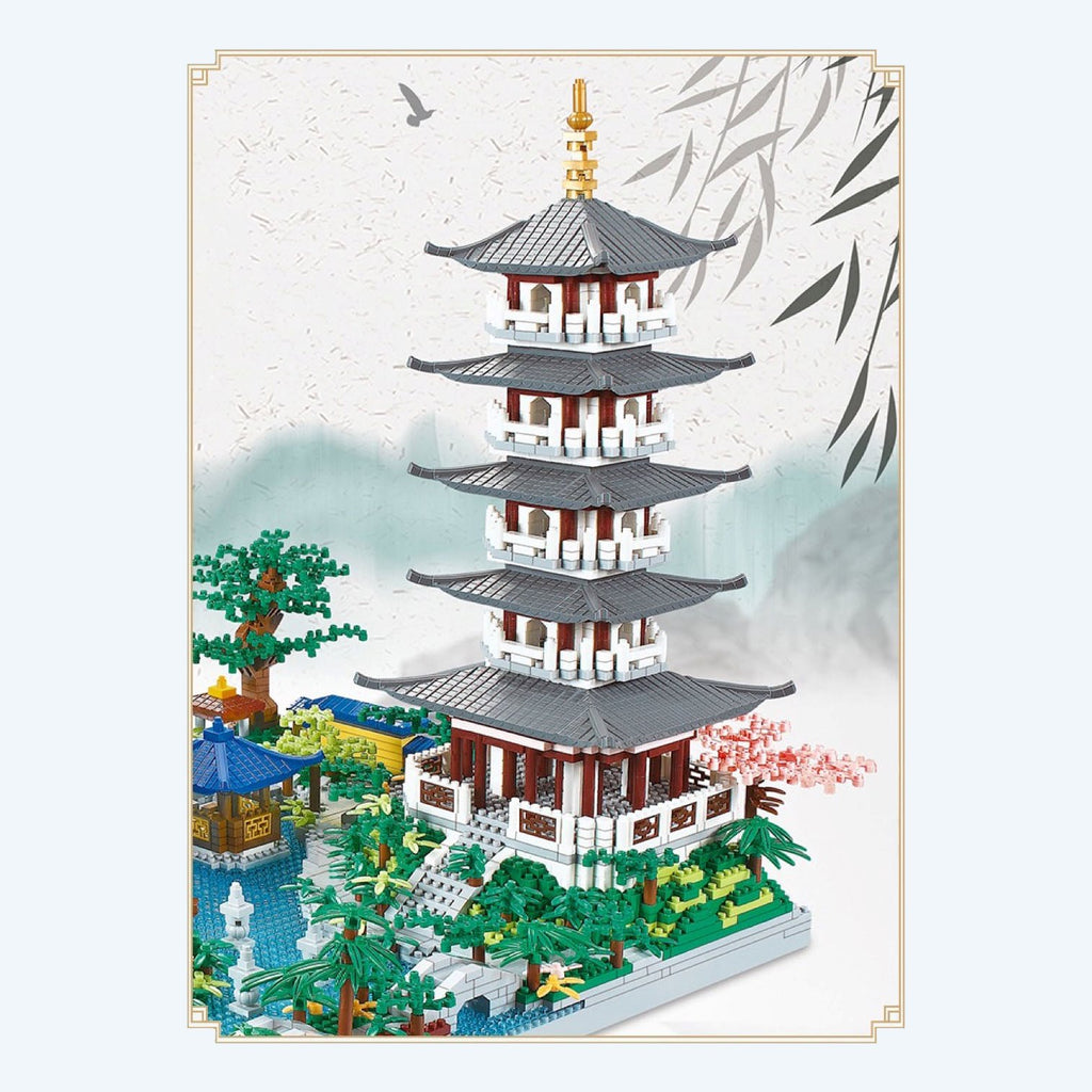 Japanese Pagoda Temples Lake Village Nano Building Set - Kawaiies - Adorable - Cute - Plushies - Plush - Kawaii