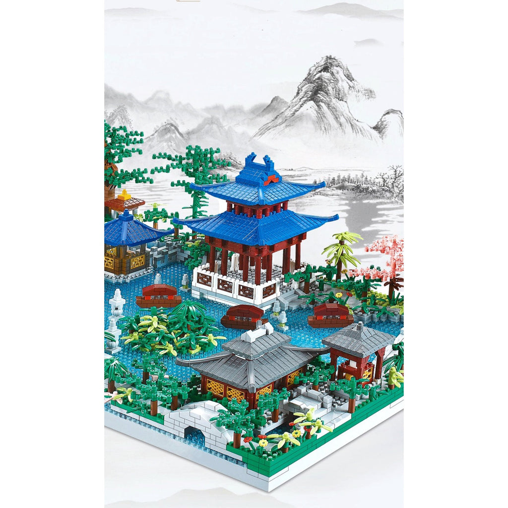 Japanese Pagoda Temples Lake Village Nano Building Set - Kawaiies - Adorable - Cute - Plushies - Plush - Kawaii