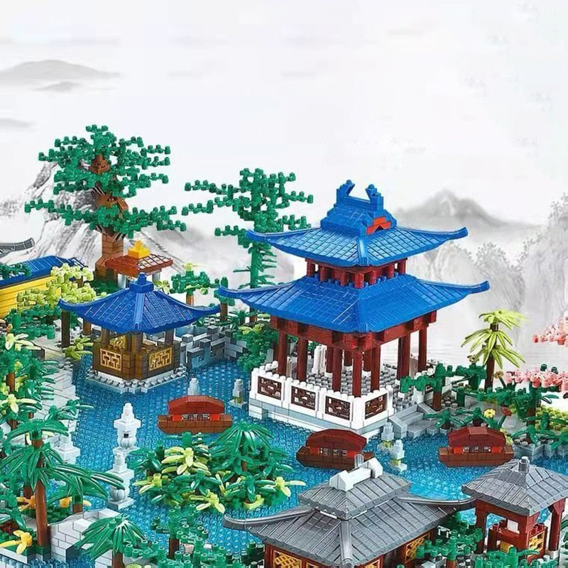 Japanese Pagoda Temples Lake Village Nano Building Set - Kawaiies - Adorable - Cute - Plushies - Plush - Kawaii
