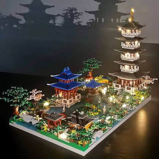 Japanese Pagoda Temples Lake Village Nano Building Set - Kawaiies - Adorable - Cute - Plushies - Plush - Kawaii