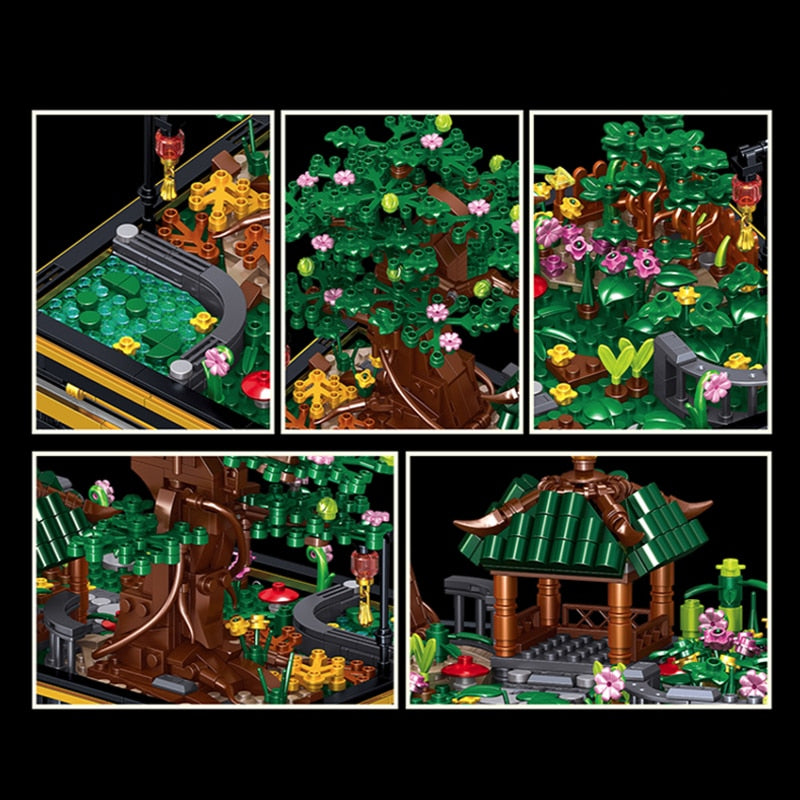 Japanese Pagoda Tree Pond Scene Nano Building Set - Kawaiies - Adorable - Cute - Plushies - Plush - Kawaii