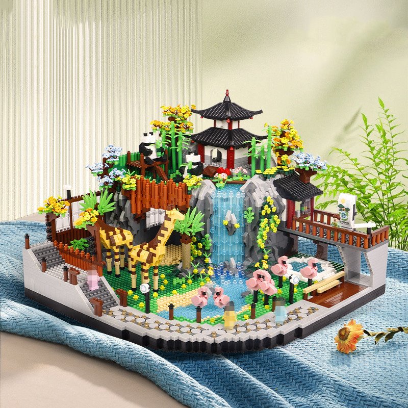 Japanese Pagoda Waterfall Rainforest Nano Building Set - Kawaiies - Adorable - Cute - Plushies - Plush - Kawaii