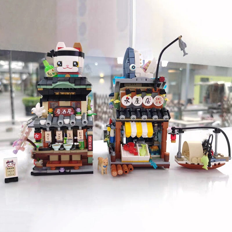 Japanese Ramen Bar Seafood Store Micro Building Sets - Kawaiies - Adorable - Cute - Plushies - Plush - Kawaii