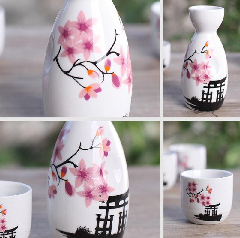 Japanese Sakura Cherry Ceramic Sake Set - Kawaiies - Adorable - Cute - Plushies - Plush - Kawaii