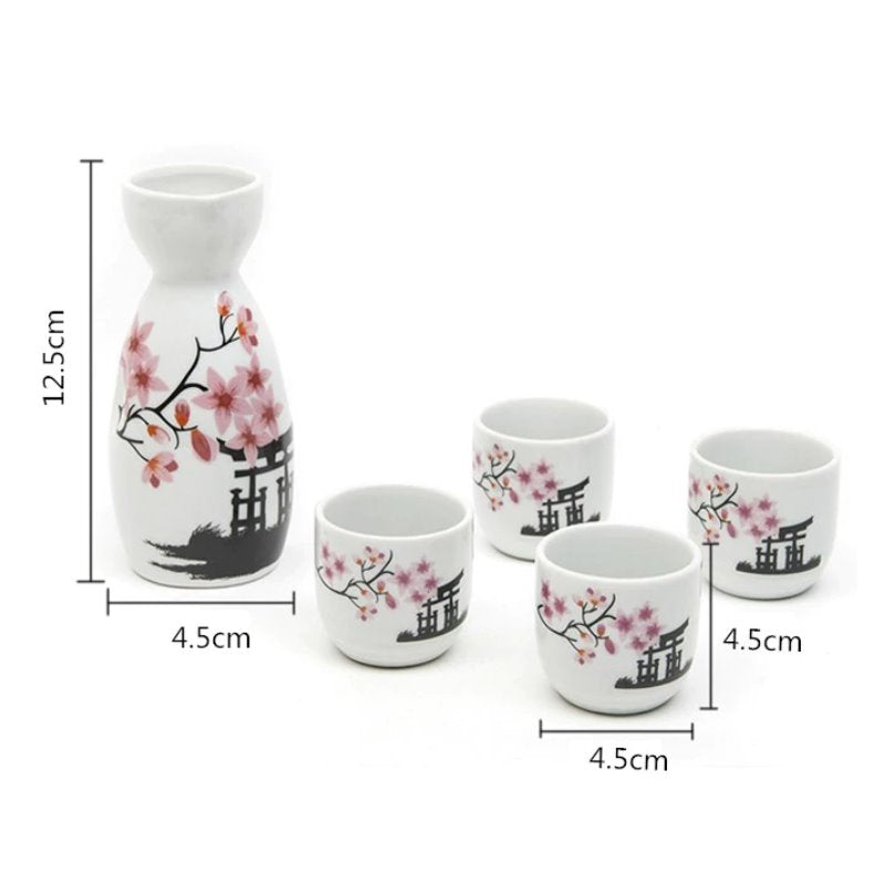 Japanese Sakura Cherry Ceramic Sake Set - Kawaiies - Adorable - Cute - Plushies - Plush - Kawaii