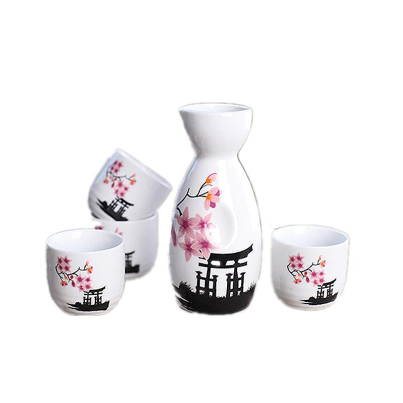 Japanese Sakura Cherry Ceramic Sake Set - Kawaiies - Adorable - Cute - Plushies - Plush - Kawaii