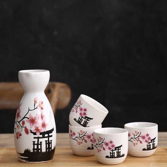 Japanese Sakura Cherry Ceramic Sake Set – Kawaiies