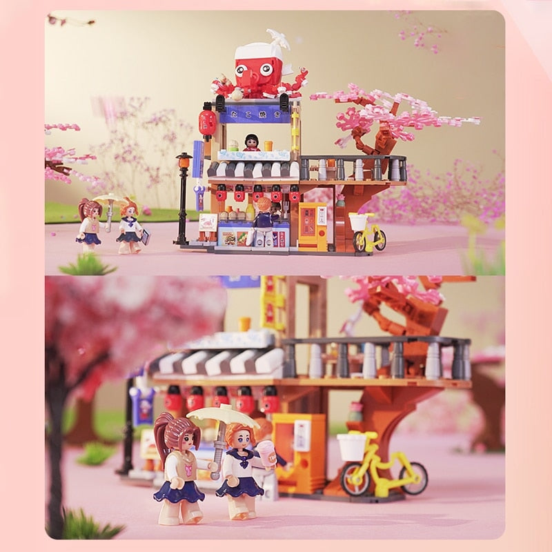 Japanese Sakura Home Town Building Blocks - Kawaiies - Adorable - Cute - Plushies - Plush - Kawaii