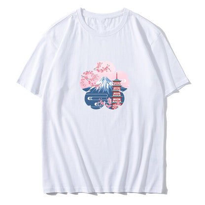Japanese Sakura Mt Fuji Shrine Cherry Blossom Women's Tee - Kawaiies - Adorable - Cute - Plushies - Plush - Kawaii