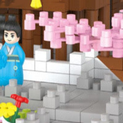 Japanese Sakura Palace Shrine Nano Building Blocks - Kawaiies - Adorable - Cute - Plushies - Plush - Kawaii