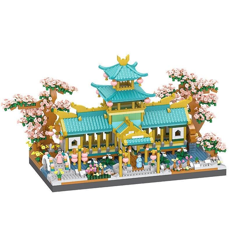 Japanese Sakura Palace Shrine Nano Building Blocks - Kawaiies - Adorable - Cute - Plushies - Plush - Kawaii