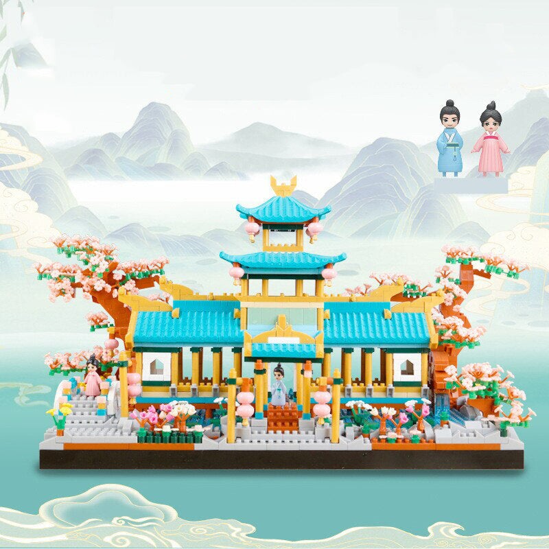 Japanese Sakura Palace Shrine Nano Building Blocks - Kawaiies - Adorable - Cute - Plushies - Plush - Kawaii