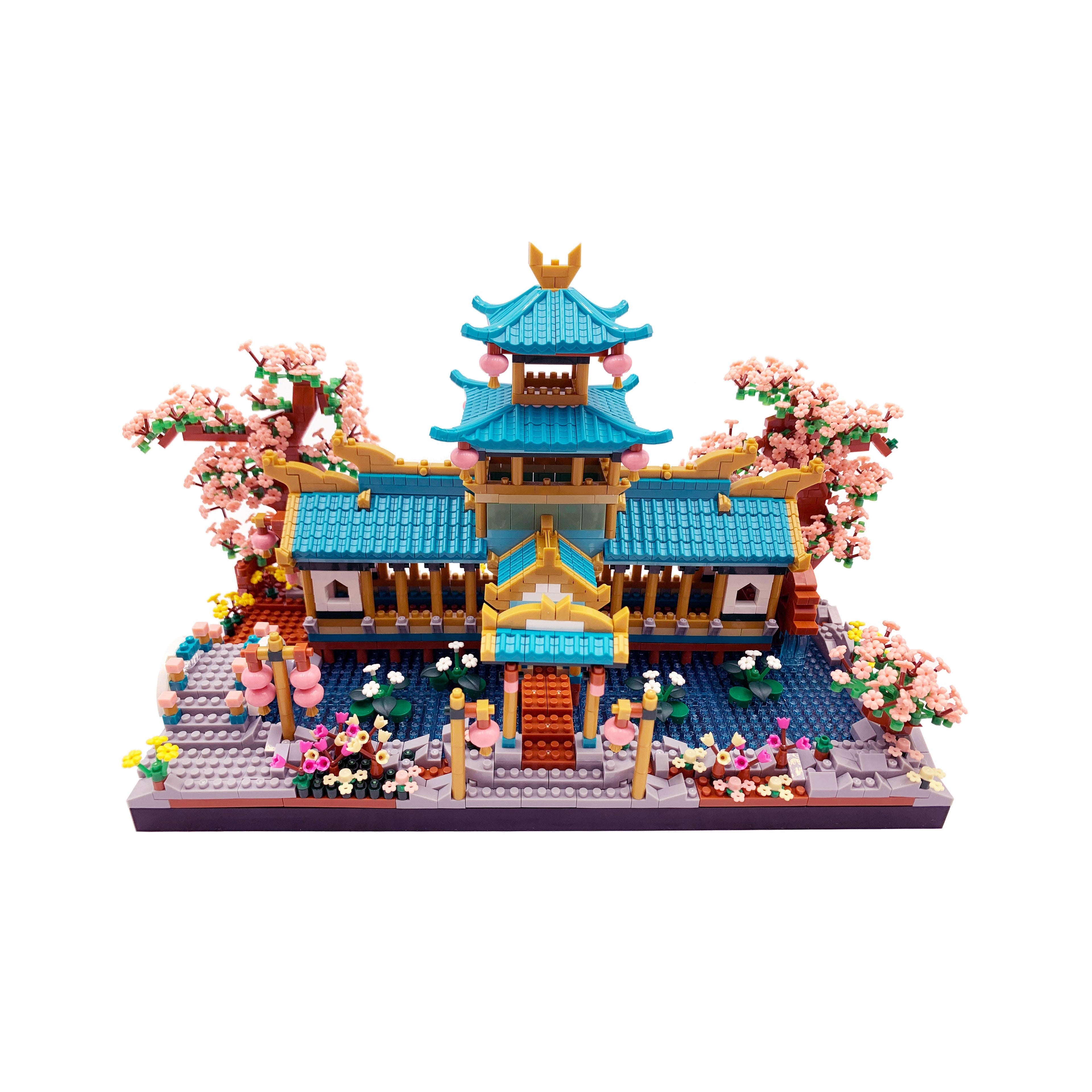 Japanese Sakura Palace Shrine Nano Building Blocks Kawaiies