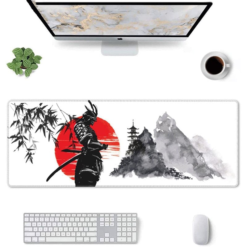 Japanese Kanagawa Great Wave Black White Large Mouse Pad – Kawaiies