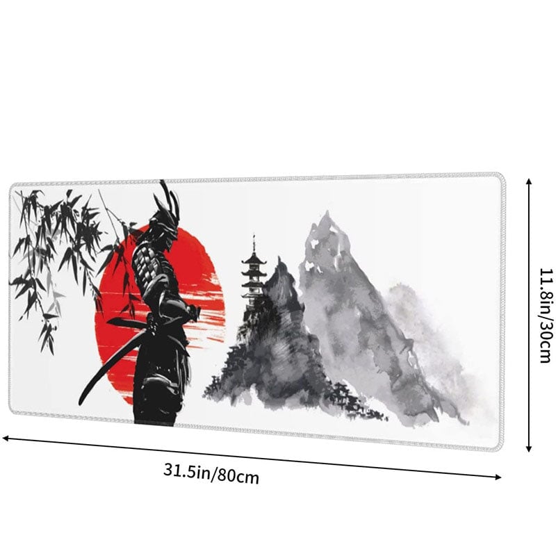 kawaiies-softtoys-plushies-kawaii-plush-Japanese Samurai Blood Red Sun & Mountains Large Mouse Pad Memo Pads 