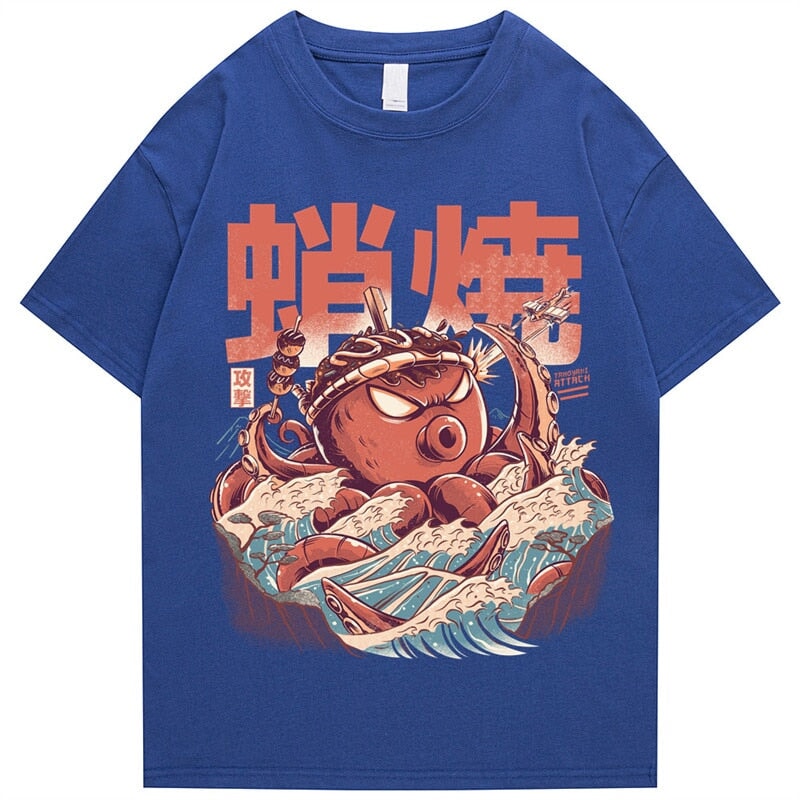 Japanese Takoyaki Octopus Wave Unisex Tee - Kawaiies - Adorable - Cute - Plushies - Plush - Kawaii