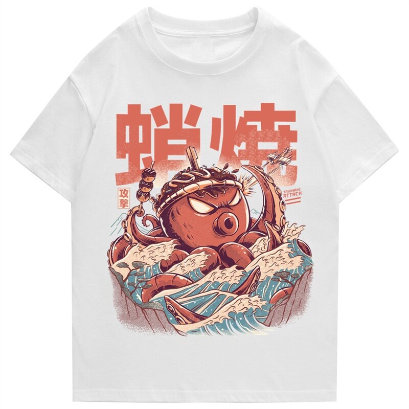 Japanese Takoyaki Octopus Wave Unisex Tee - Kawaiies - Adorable - Cute - Plushies - Plush - Kawaii