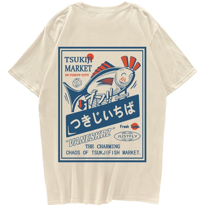 Japanese Tokyo Tsukiji Fish Market Unisex Tee - Kawaiies - Adorable - Cute - Plushies - Plush - Kawaii