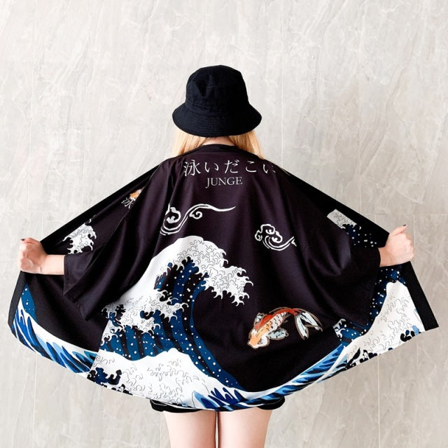 Japanese Women Kimono Koi and Cranes - Kawaiies - Adorable - Cute - Plushies - Plush - Kawaii