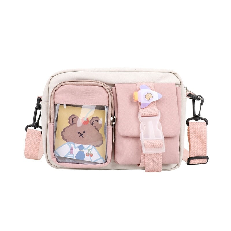 Japanse Rectangle Small Nylon Crossbody Shoulder Bag - Kawaiies - Adorable - Cute - Plushies - Plush - Kawaii