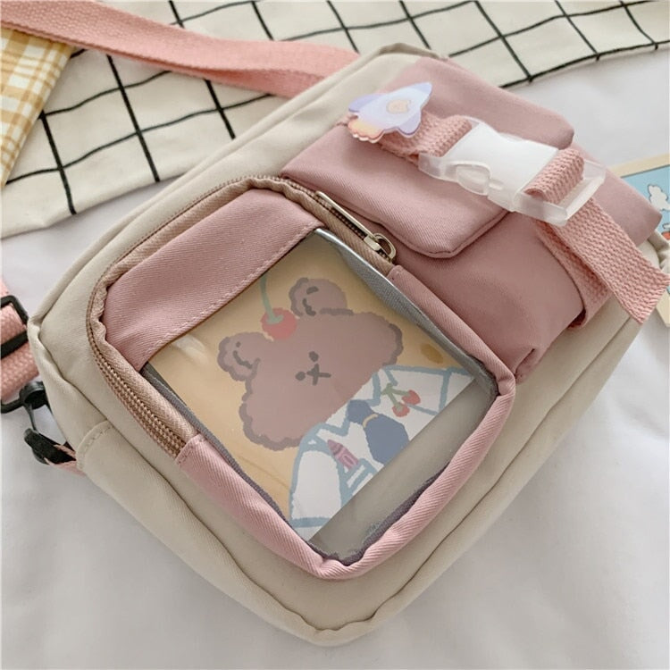 Japanse Rectangle Small Nylon Crossbody Shoulder Bag - Kawaiies - Adorable - Cute - Plushies - Plush - Kawaii