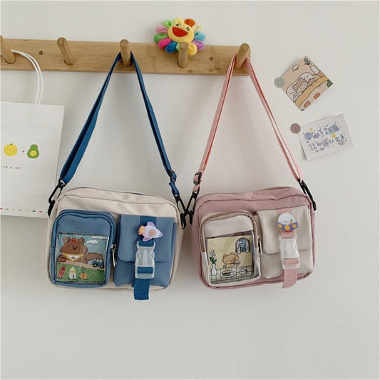 Japanse Rectangle Small Nylon Crossbody Shoulder Bag - Kawaiies - Adorable - Cute - Plushies - Plush - Kawaii