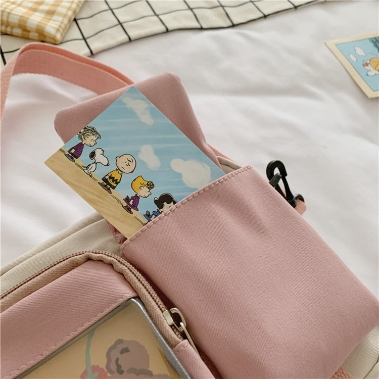 Japanse Rectangle Small Nylon Crossbody Shoulder Bag - Kawaiies - Adorable - Cute - Plushies - Plush - Kawaii