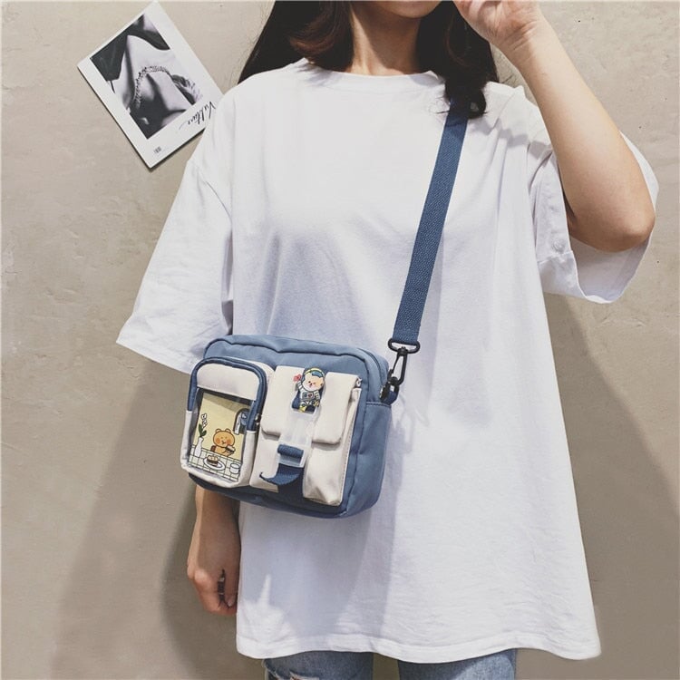 Japanse Rectangle Small Nylon Crossbody Shoulder Bag - Kawaiies - Adorable - Cute - Plushies - Plush - Kawaii