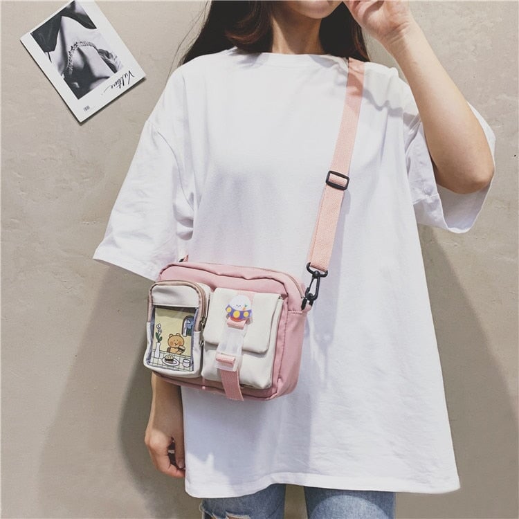 Japanse Rectangle Small Nylon Crossbody Shoulder Bag - Kawaiies - Adorable - Cute - Plushies - Plush - Kawaii