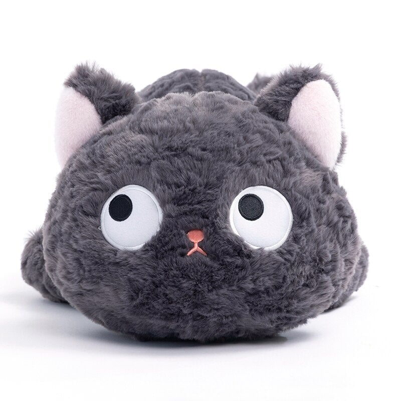 Jiji the Fluffy Black Cat Plushie Laying Down | NEW - Kawaiies - Adorable - Cute - Plushies - Plush - Kawaii